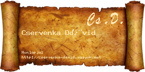 Cservenka Dávid névjegykártya