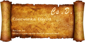 Cservenka Dávid névjegykártya