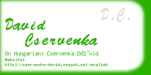 david cservenka business card